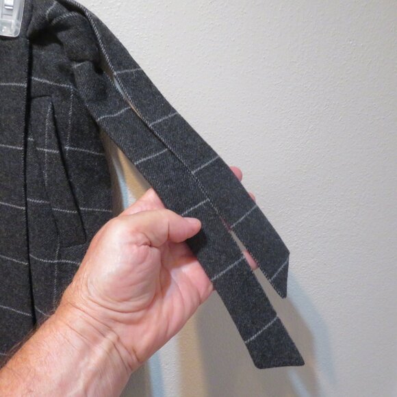 J.Crew Wool Blend Gray Plaid Wrap Skirt with Pockets Bow - Picture 3 of 8